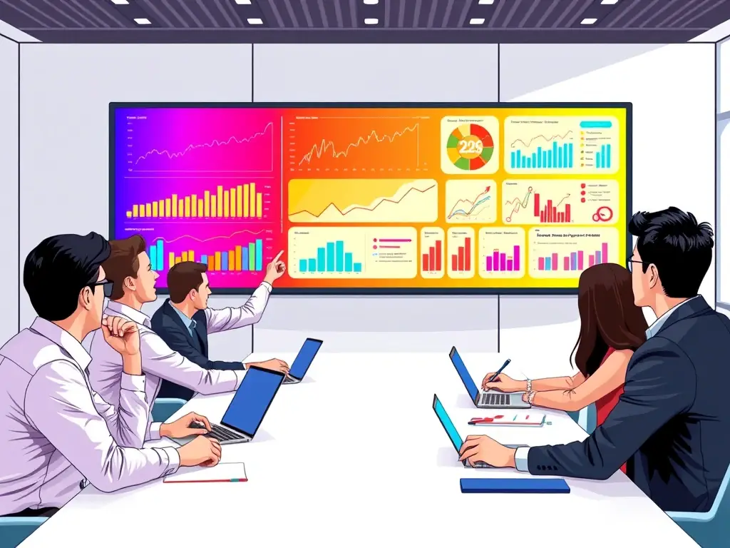 An image of a panel discussion with digital screens displaying data and analytics, showcasing the Digital Transformation Conference 2022.